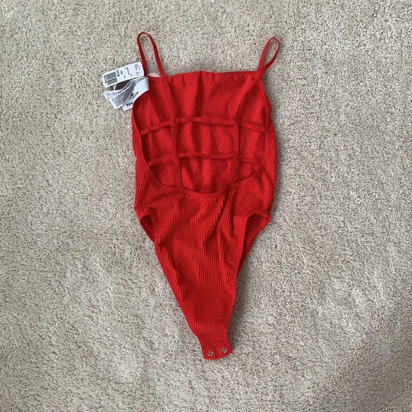 Forever 21 Bright Red Cagey Bodysuit - Picture 2 of 3